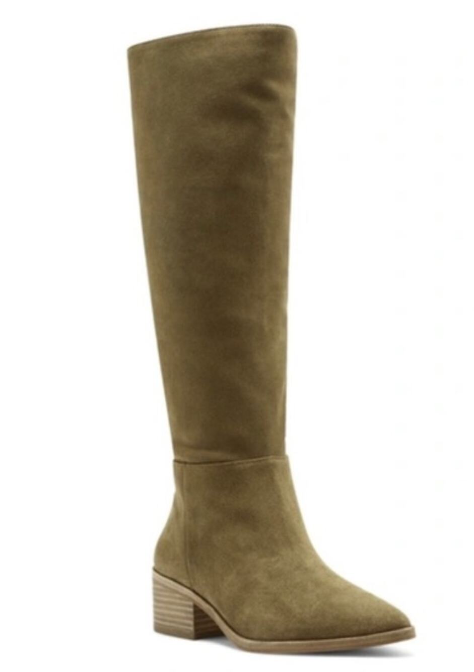 Vince Camuto Beaanna Boots 6 NWOT Tan Suede Tall Heel Western Cowgirl Knee High